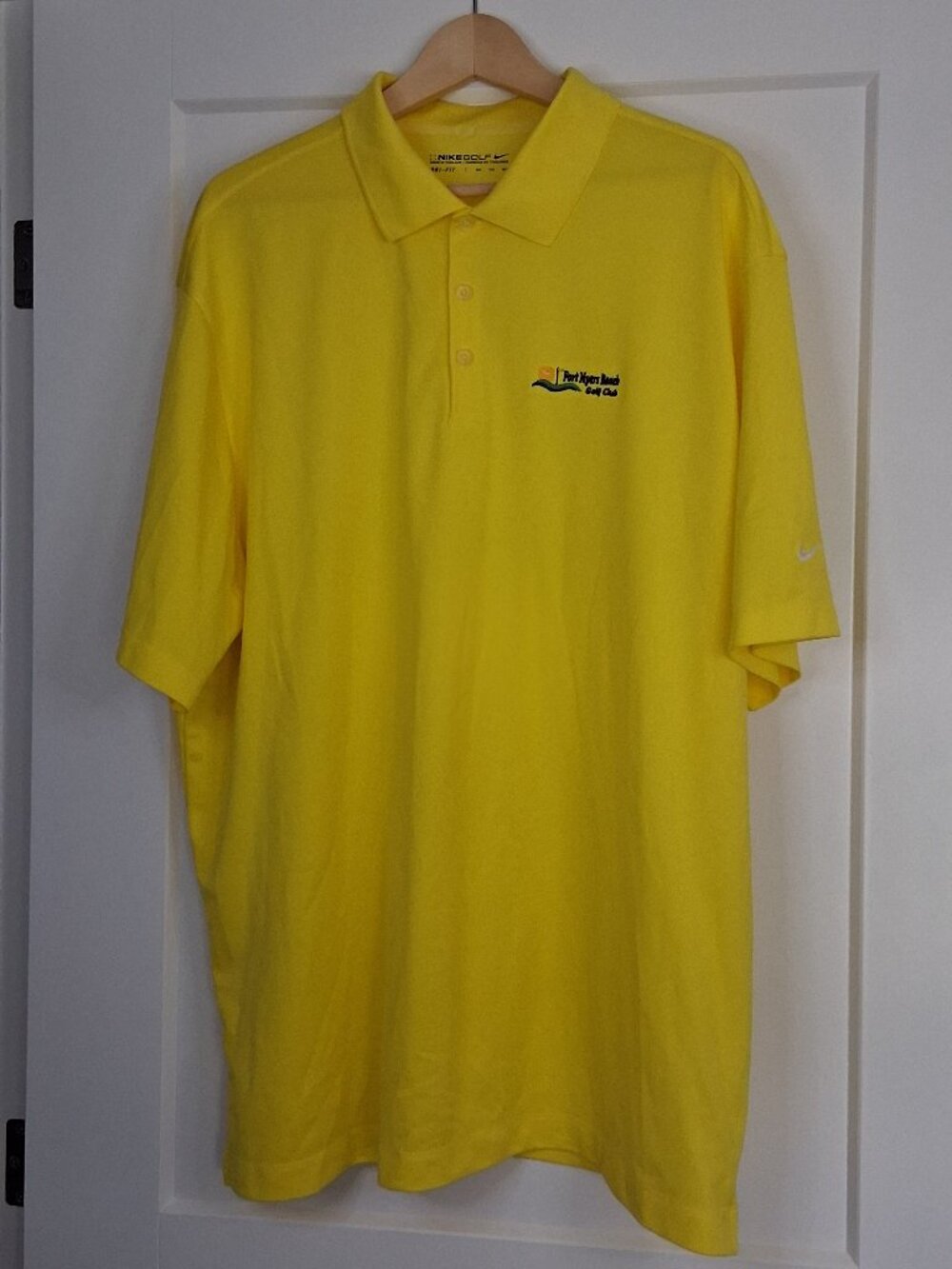 Nike Golf Dri-FIT Polo Shirt Mens 2XL Yellow Short Sleeve Golf Performance